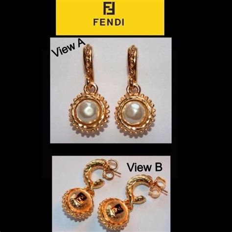 fendi pearl earrings|Fendi vintage earrings.